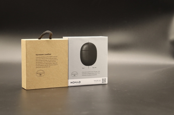 Embossing Recycled Paper Box with hangtag FSC ISO14001 certificate