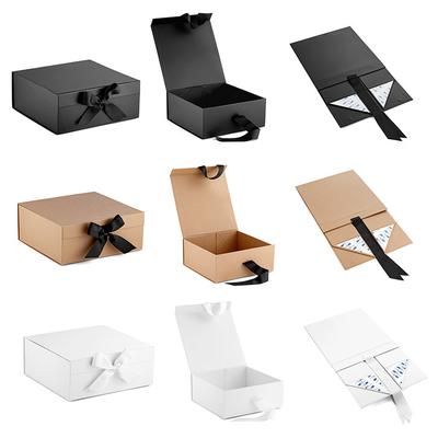 Emballage rigide noir de boîte, impression UV auto-adhésive pliable de la compensation PMS de boîte de papier